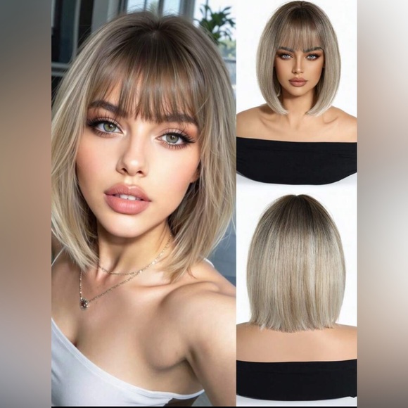 New Stylish Blonde Bob Wig - Picture 2 of 5